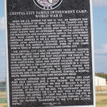 plaque with historical information about the Crystal City, TX Family Internment Camp
