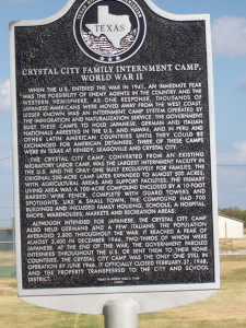 plaque with historical information about the Crystal City, TX Family Internment Camp