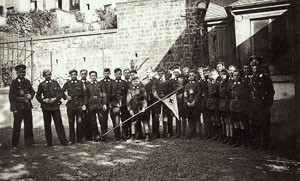 numerous students, in uniform of German Youth Red Cross