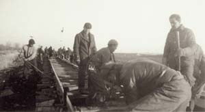 internees work on railroad