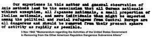 quote from 3 Nov 1942 re: removal of dangerous Latin Americans