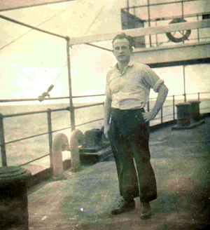 Werner Ahrens on ship