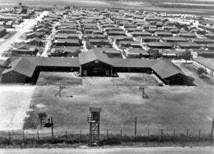 ariel view on camp and administration buildings