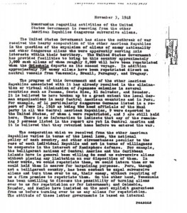 page 1, memo re: removing "dangerous" enemy aliens from Latin America—1942