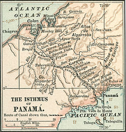 map of the isthmus of Panama