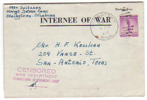 Internee of war envelope