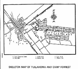 "skeleton" map of Tullahoma and Camp Forrest