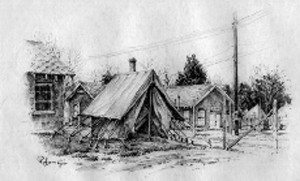 sketch, Ft. Meade tents
