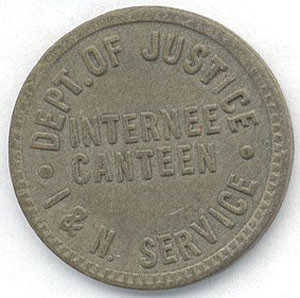 image of Immigration and Naturalization "internee canteen" coin