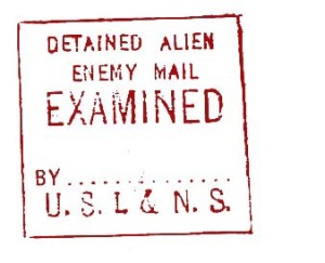 examined alien enemy mail stamp