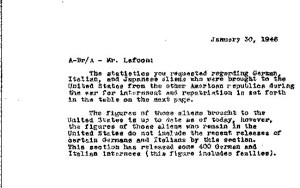 partial image, White to Lafoon memo, 1946