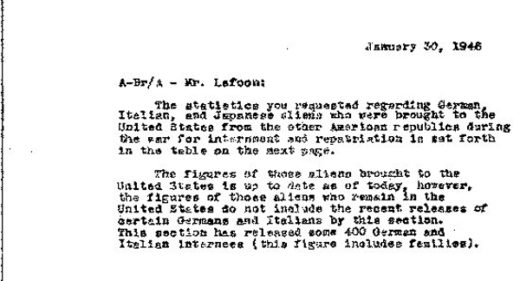 partial image, White to Lafoon memo, 1946